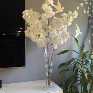 Cherry blossom flowers wire branches 10 pcs